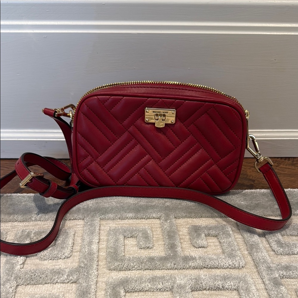 Michael Kors Red Quilted Crossbody Bag